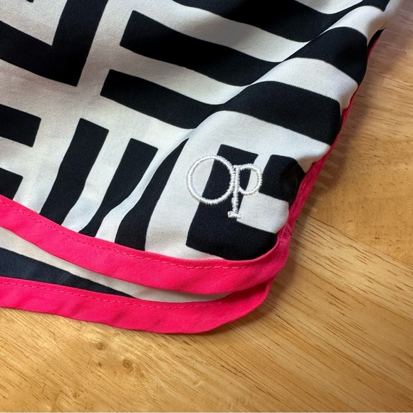 OP Ocean Pacific Vintage Girls Short Black White Hot Pink Size S Small - Picture 4 of 9